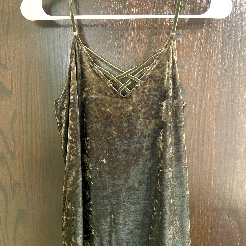 Crushed velvet tank top